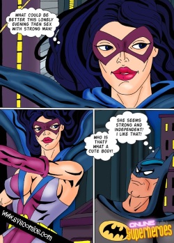 Hungry Huntress and horny Batman meet for hot sex