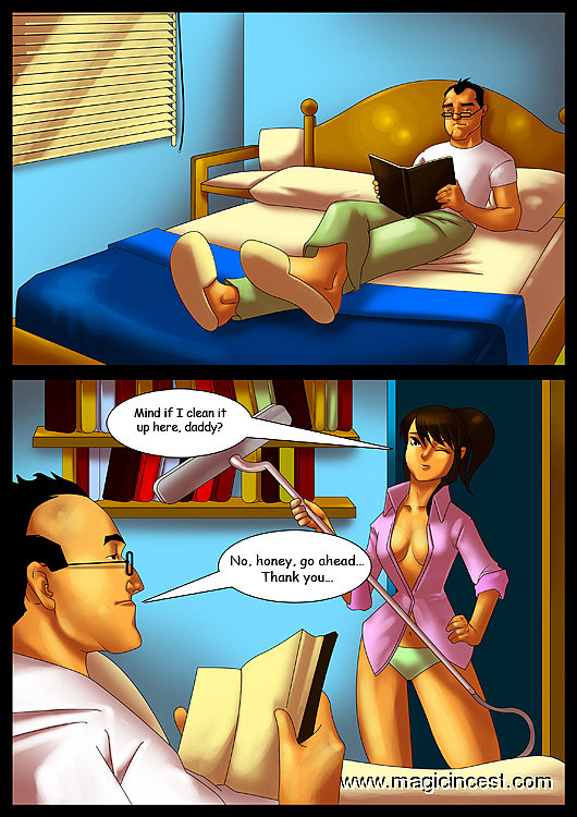 Dad Fucks Daughter Cartoon - Cleaning of daddy's room turns into the fuck - Page 1 - HentaiEra